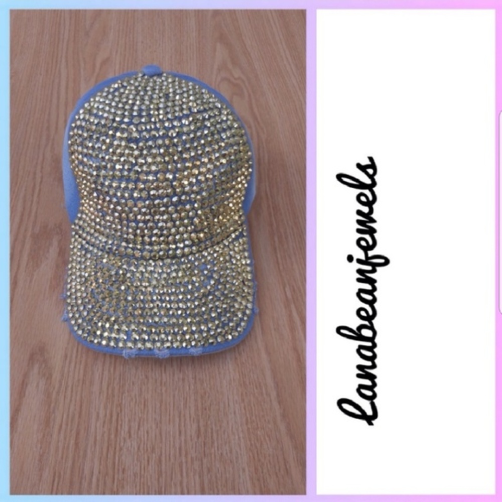 Denim gold studded hat